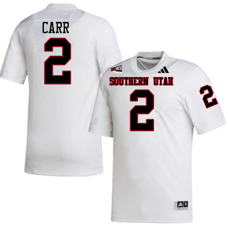 Southern Utah Thunderbirds #2 Shane Carr College Football Jerseys,Uniforms Stitched-White